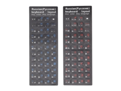 2pcs Adesivo De Teclado Russo À Prova De Água Poeira Revestimento Único Para Pc Laptop 1 Azul 1 Vermelho
