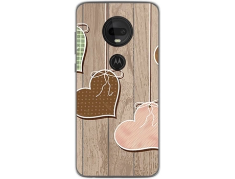 Carcasa Motorola Moto G7 / G7 Plus TUMUNDOSMARTPHONE Corazones Madera Multicolor
