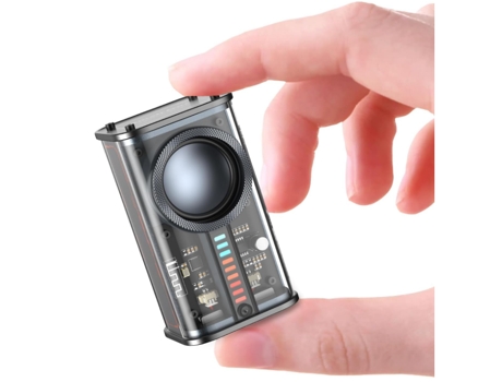 Altavoz Bluetooth portátil con luces Mini altavoz inalámbrico transparente con TWS para oficina, hogar, ducha, habitación, bicicleta, coche (negro)...