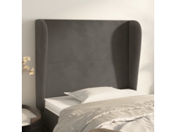 Cabecero Con Orejas De Terciopelo Gris Oscuro 93x23x118/128 Cm