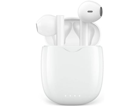 Auriculares Bluetooth True Wireless ENKERS con Mic Touch 5.1 Ipx6 Resistente al agua 30 Horas de Reproducción Office para Android/Ios Blanco