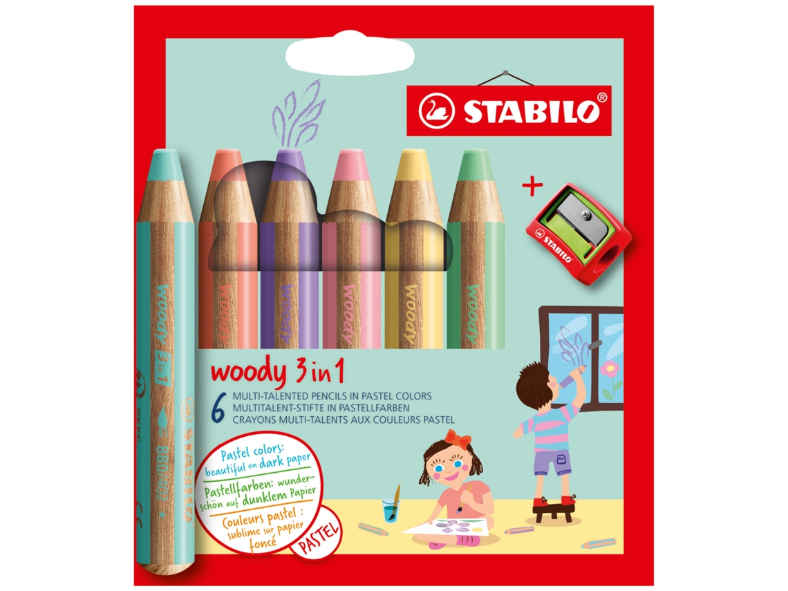 STABILO Woody 3 In 1 Colores Surtidos 6 Piezas