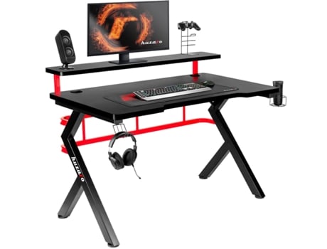 Mesa para Portátil Gaming HUZARO Hero 5.0 Rojo Fibra de carbono 120x60 cm