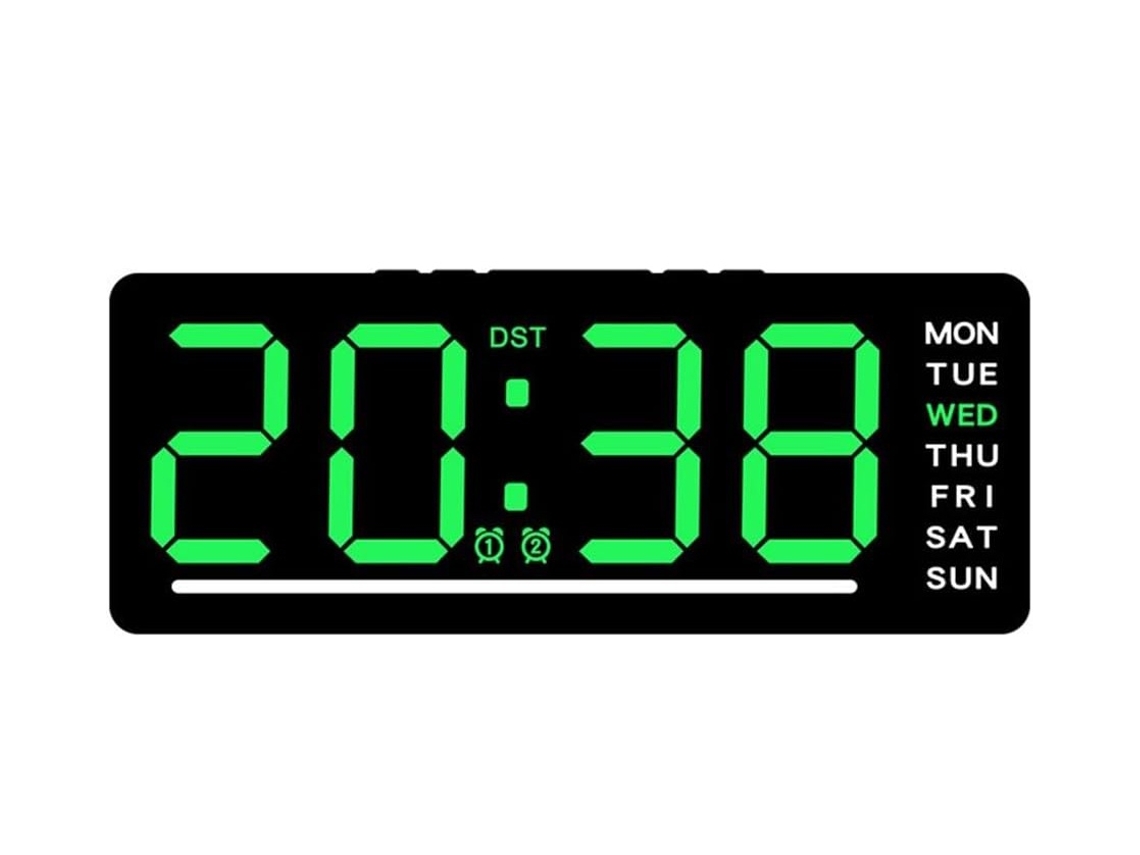 Reloj De Pared Digital Con Pantalla Led Grande, Temporizador De Cuenta Regresiva De Temperatura Y Fecha, Alimentado Por Usb (negro)