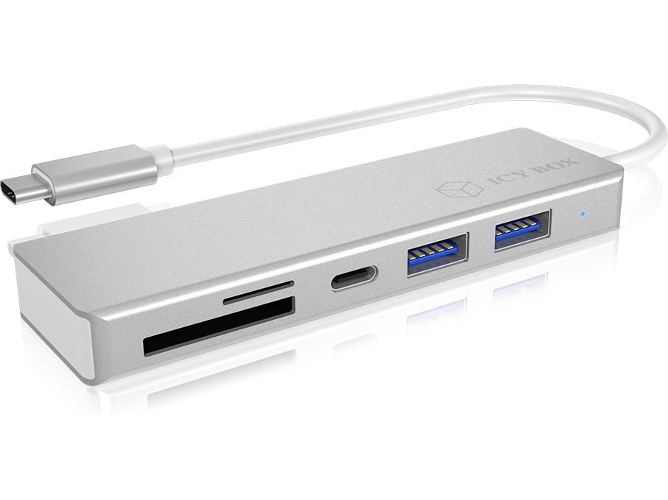 Hub de Interfaz ICY BOX IB-HUB1413-CR USB 3.0 (3.1 Gen 1) Type-C 5000 Mbit/s Plata