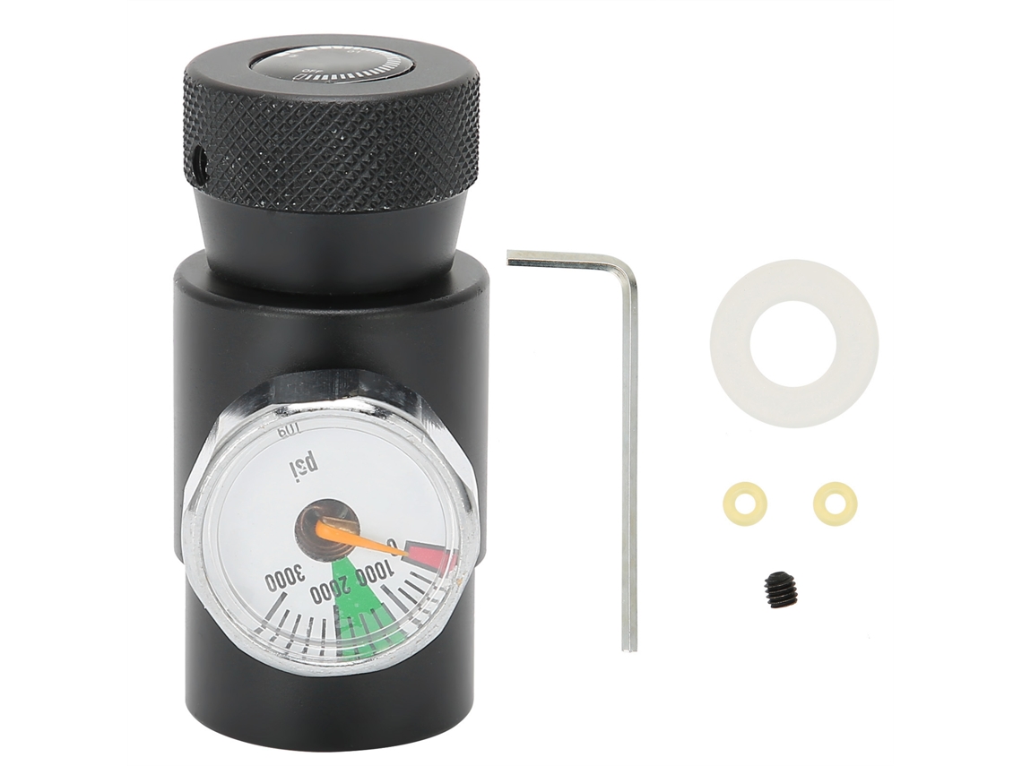 Válvula Adaptadora De Recarga De Co2 Con Manómetro De Presión De 3000 Psi, Cabezal Macho De 8 Mm, Color Negro, Para Refrescos.
