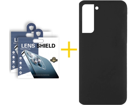 Carcasa + 2 Protectores de Cámara para Samsung Galaxy S21 Plus 5G SKYHE Negro