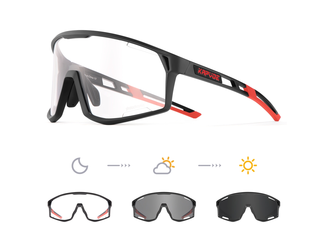 Gafas de ciclismo fotocromáticas unisex con lentes de poliacrilato transparente y protección UV400 MDUG (Estilo 2)