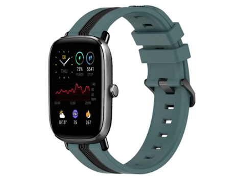 Correa Smartwatch para Amazfit GTS 2 Mini 20mm Vertical Silicona Bicolor (Verde + Negro)