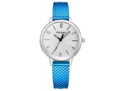 Reloj De Pulsera De Cuarzo Para Mujer Con Correa De Plástico, Estilo Casual, Azul.