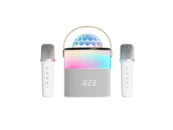 Mini altavoz portátil inalámbrico Bluetooth con máquina de karaoke y 2 micrófonos inalámbricos para adultos y niños, máquina de canto con luces L Yizhood