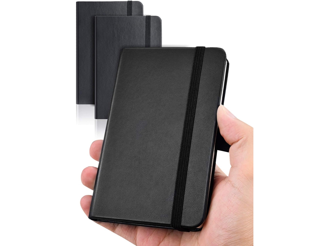 Cuaderno de Bolsillo Pequeño 2 Unidades, 192 Páginas Tapa Dura con Hojas Rayadas y Bolsillos Internos Cuaderno de Piel Kofihety