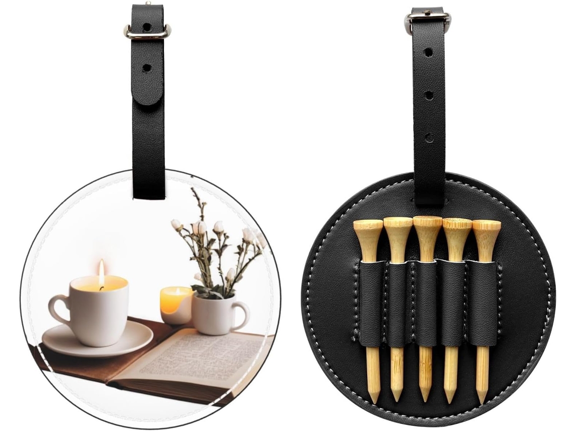 Taza de té negro caliente y bolsa para tees de golf | Sin marca