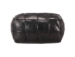 Maison Exclusive - Puf Negro 60x60x30 Cm Cuero Auténtico De Cabra