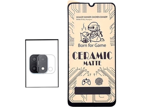 Kit Cristal Templado Ceramic Glass Full Cover Realme C21 PHONECARE y Protector de Cámara