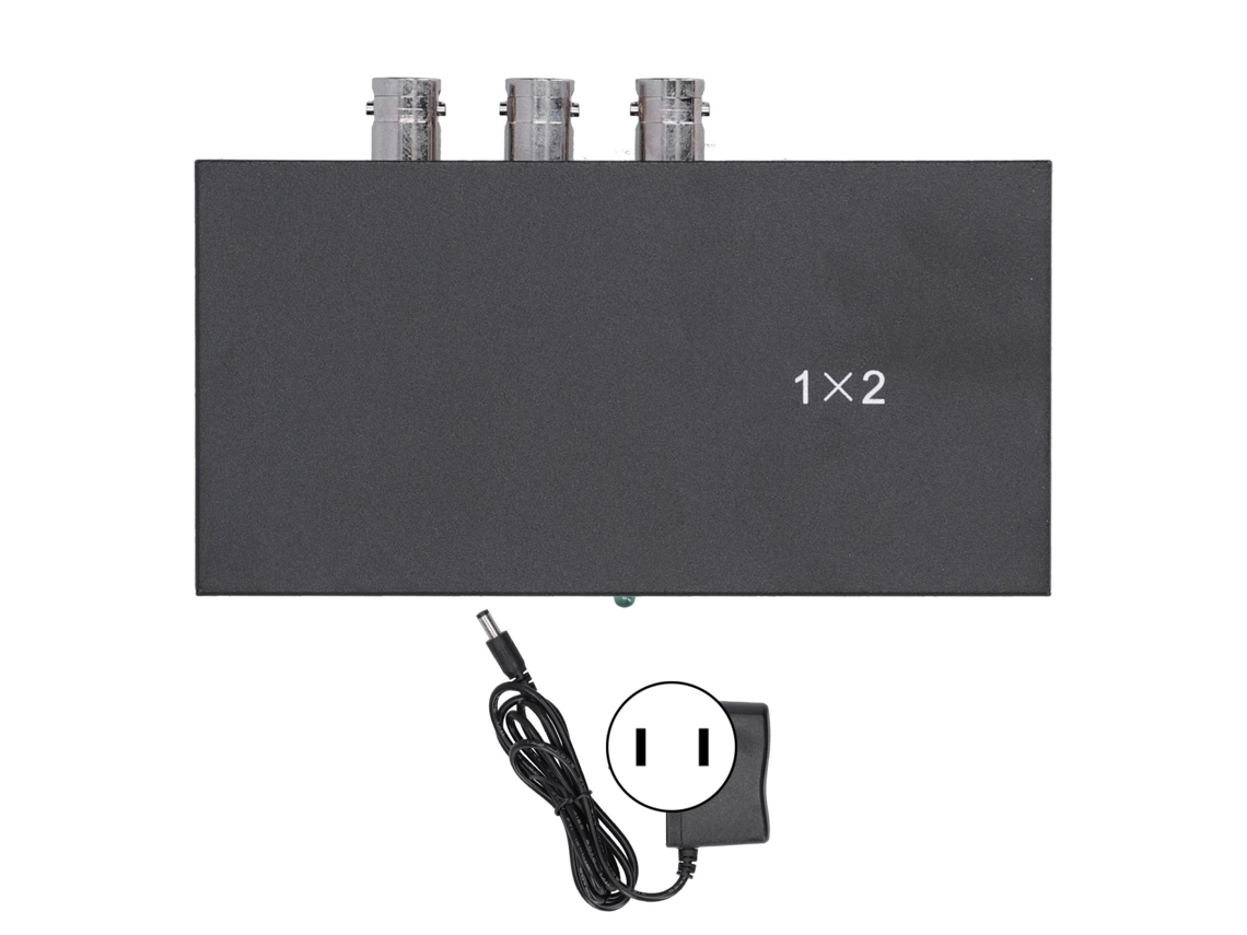 Adaptador Divisor Sdi 1x2 Compatible Con 1080p Sd Hd 3g Sdi Con Indicador Led
