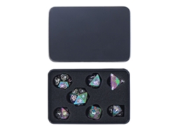Juego De Dados Poliédricos Con Números Y Runas, 7 Piezas De Metal Con Caja De Almacenamiento Para Juegos De Mesa.