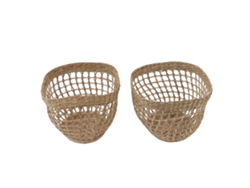 2 Cestas De Almacenamiento De Junco Marino Tejidas A Mano Para Plantas, Flores, Decoración Del Hogar, Estilo Rústico.