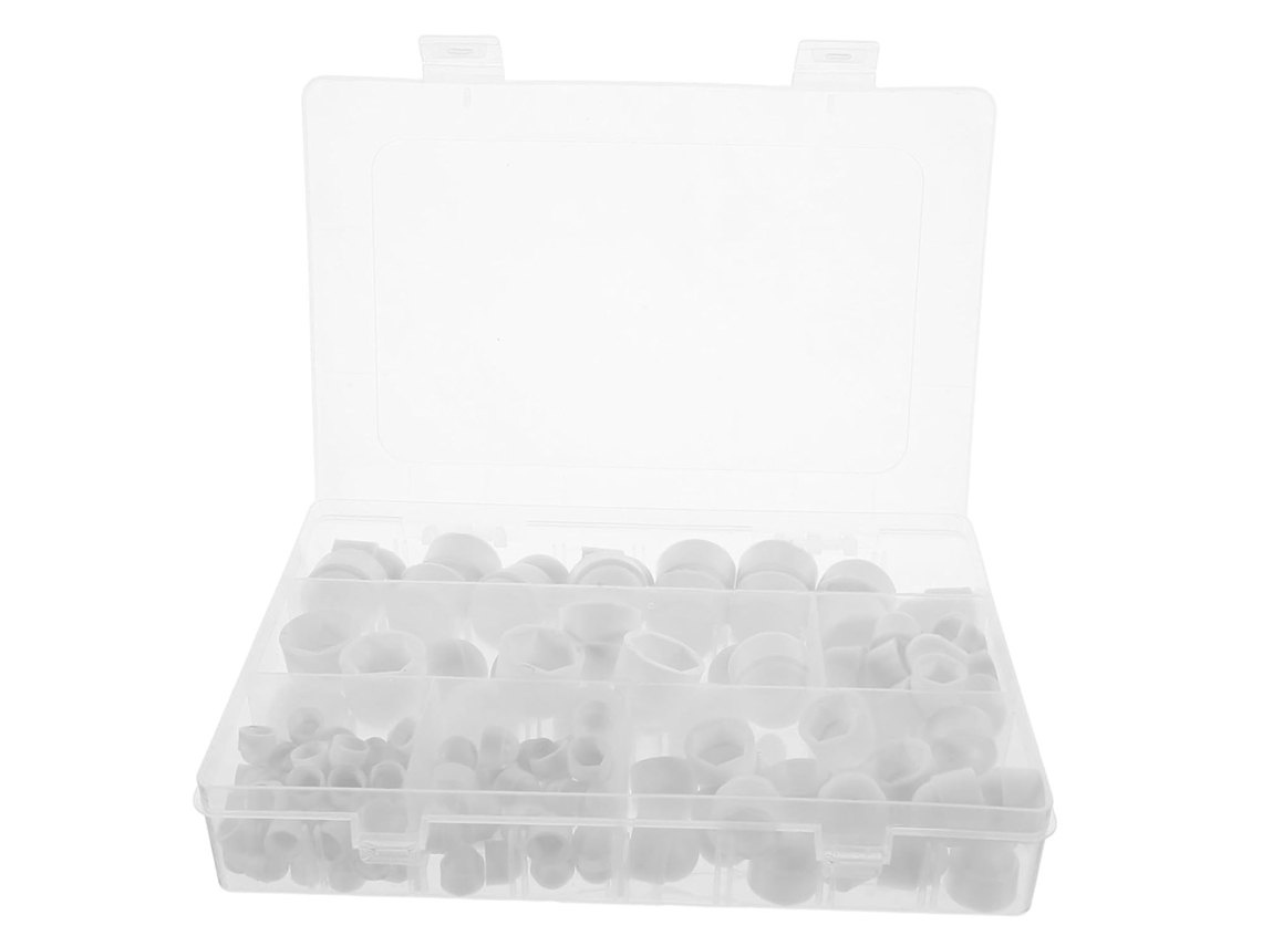 Juego De 160 Protectores De Rosca De Goma Blanca Para Tuercas Hexagonales.