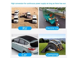 Painel Solar Portátil Monocristalino De Alumínio Carregador Para Carro Barco Rv Moto
