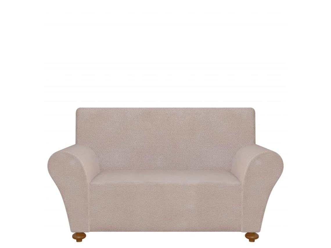 vidaXL Funda para sofá elástica de tela jersey de poliéster beige