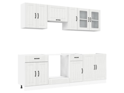 Juego de 8 gabinetes de cocina blancos brillantes MAISON EXCLUSIVE