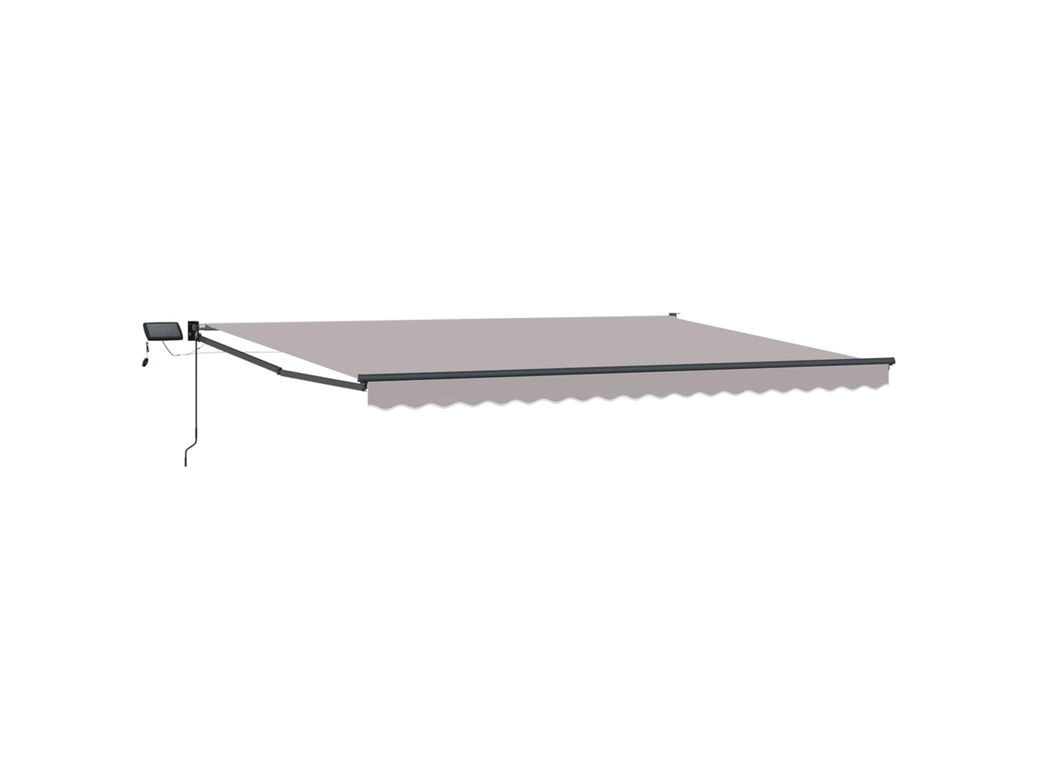 Vidaxl Toldo Manual Retráctil Con Leds Gris Claro Y Antracita 5 X 3 M