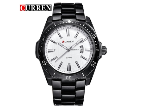 Relojes de moda para hombre, relojes de pulsera con correa, reloj de cuarzo resistente al agua con calendario para hombre, color negro y blanco LUU...