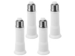 Adaptador De Extensión De Enchufe E27 Para Metal Blanco Y Pc, Fácil Instalación, Paquete
