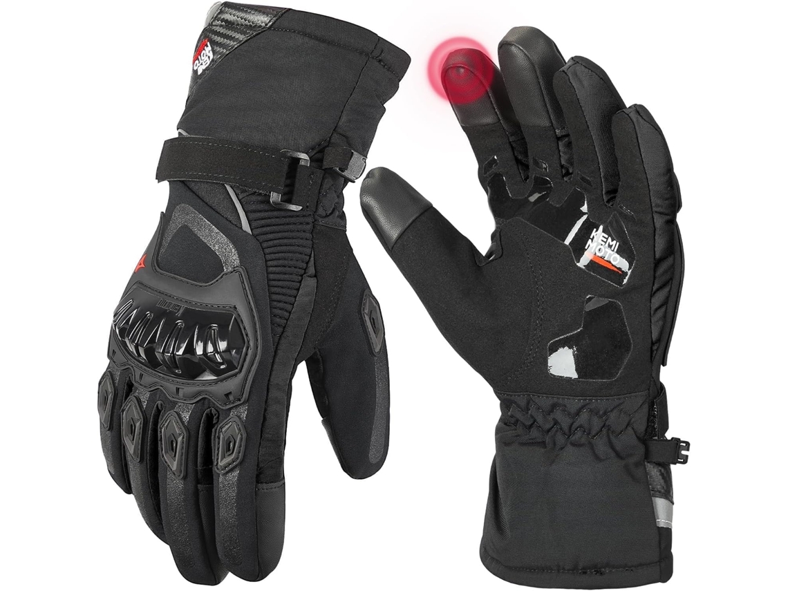 Guantes De Invierno Para Motocicleta, Resistentes A La Lluvia Y Cálidos, Con Pantalla Táctil (negros)