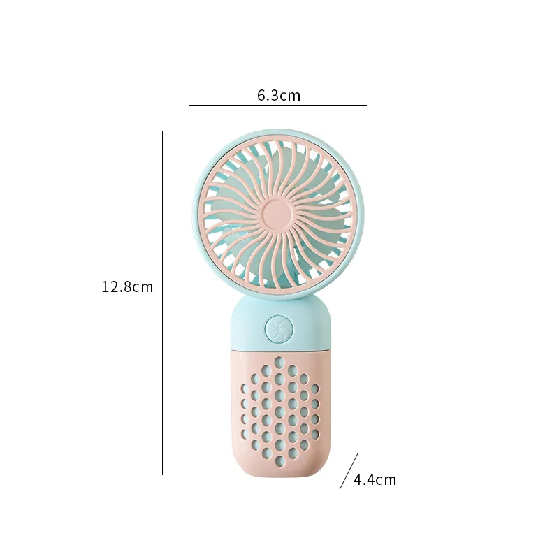 Mini Ventilador De Mano (azul), Portátil, Silencioso, Recargable, Para Exteriores.