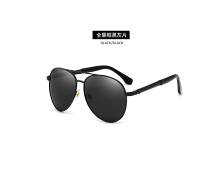 Gafas de sol polarizadas de moda Gafas de sol de metal de conducción diurna y nocturna para hombres de aviador de doble haz de dos colores Negro
