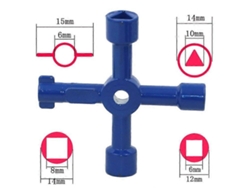 Llave Multifuncional De Acero Inoxidable Para Gabinetes Eléctricos Elevadores Valvulas De Agua Tren Herramientas 4 Formas Estilo Azul