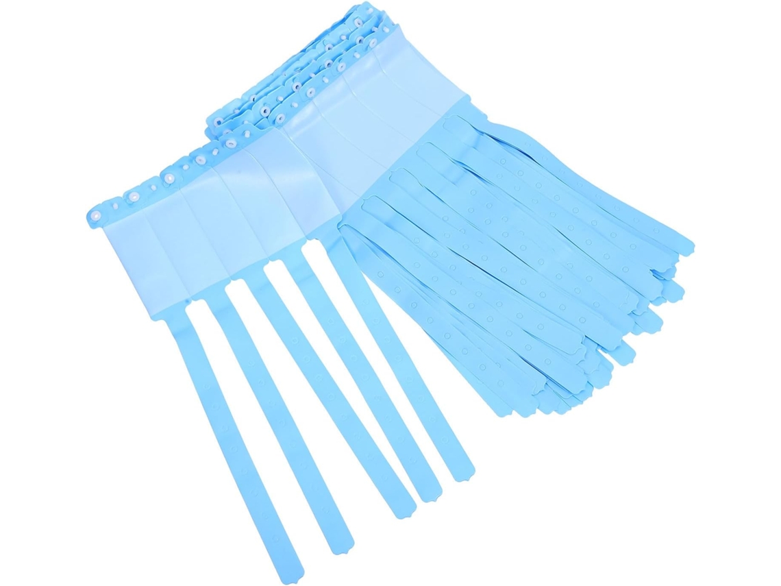 Pulseras De Identificación De Pacientes De Pvc Impermeables, 100 Unidades, Color Azul, Desechables Y Sobre Las Que Se Puede Escribir.