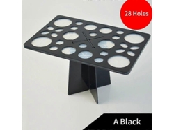 Estante plegable para secado de brochas de maquillaje, con 26/28 ranuras, para lavado de belleza y secado de brochas, organizador de brochas Rosewell