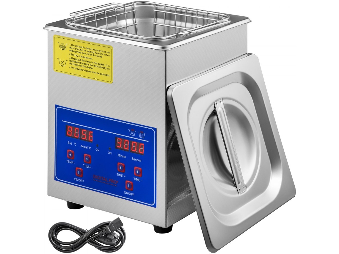 Máquina de limpieza ultrasónica digital Tekmaquinas 2L 40KHz Acero inoxidable