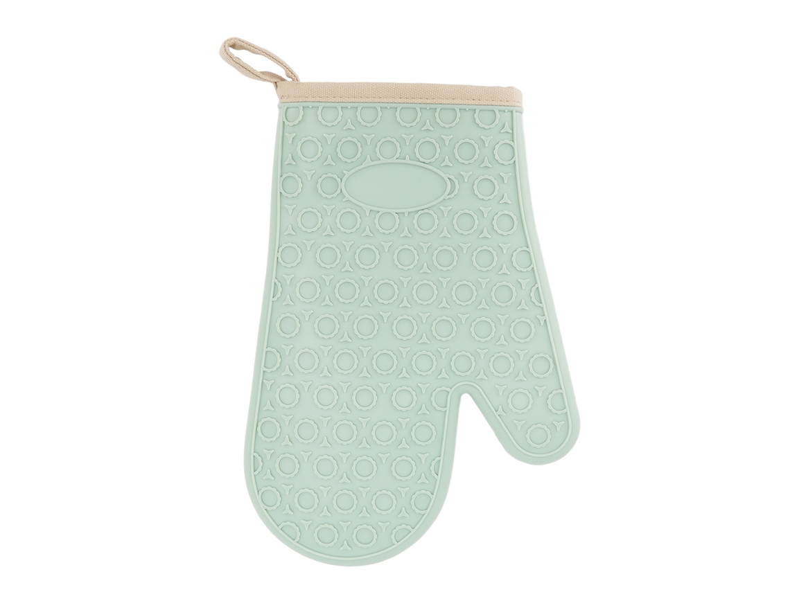 Guante De Horno De Silicona Resistente Al Calor Impermeable Antideslizante Con Forro De Algodón Verde Para Cocina