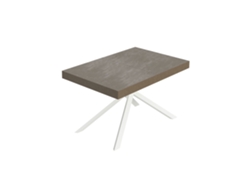 Mesa extensible Niket gris paloma 120/224x90 cm con patas blancas Itamoby