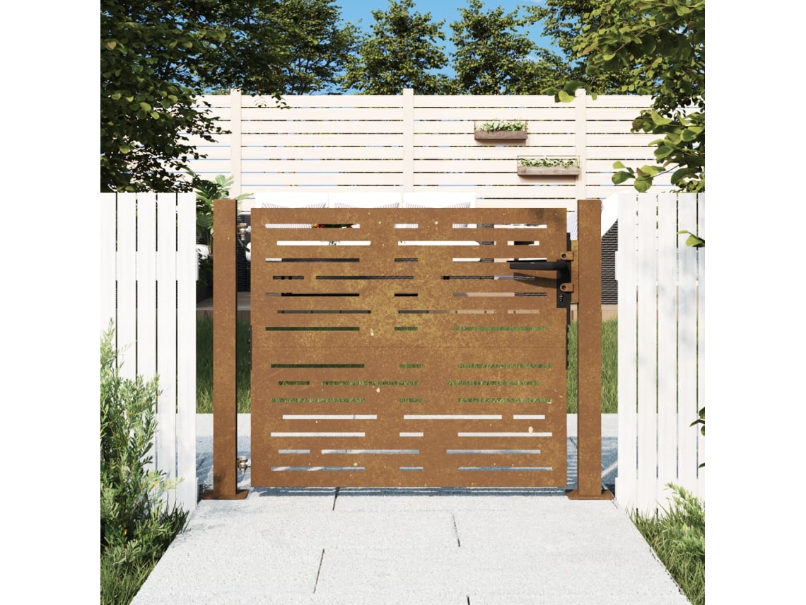 Puerta De Jardín Acero Corten Diseño Cuadrado 105x105 Cm