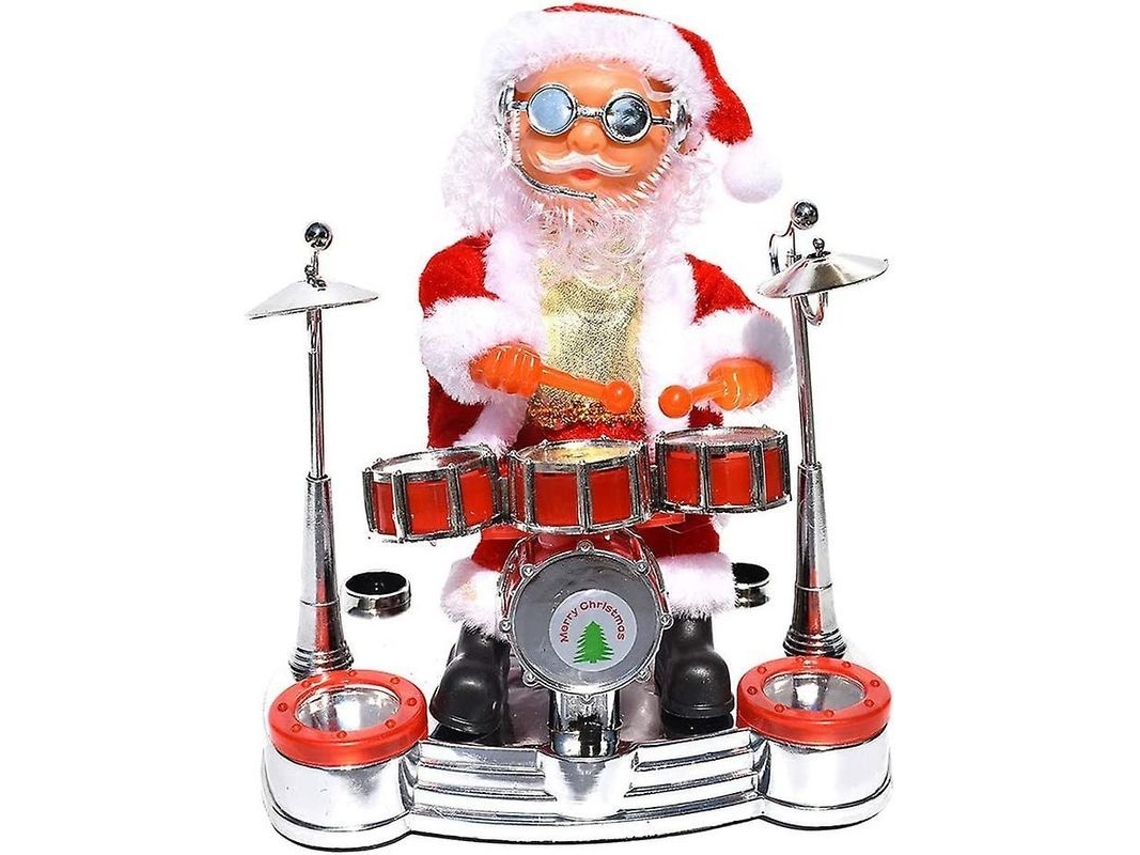 Muñeco De Papá Noel Bailarín Con Batería, Toca Tambores Musicales, Decoración Navideña, Regalo Para Niños
