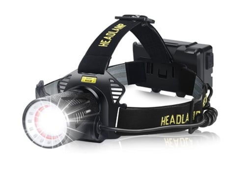 Linternas frontales LED superbrillantes 110000 lúmenes con sensores de movimiento, 4 modos, con zoom, linterna frontal recargable (negro) CHRONUS