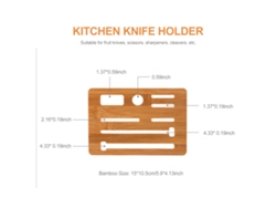 Portacuchillos de cocina con bandeja extraíble, blanco, organizador universal