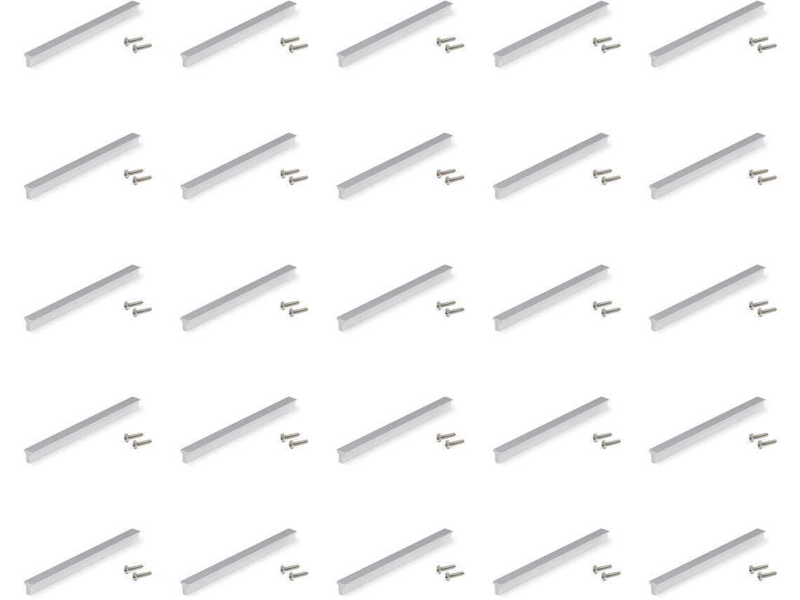 EMUCA Lote de 25 tiradores para muebles Dublin - Distancia entre agujeros 160mm - Aluminio - Anodizado Mate