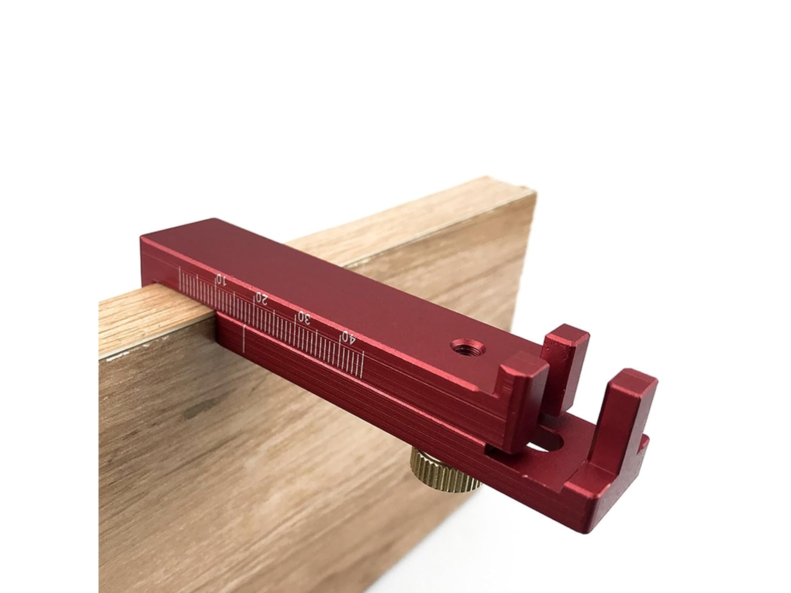Regla de madera ligera de bolsillo para medir el grosor del material y manualidades.