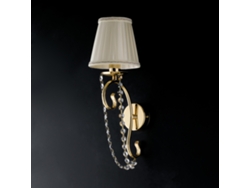 Magda - Aplique 1 Luz De Hierro Dorado Con Pantalla .13 - P.15 - Bl146-ap1-or-par