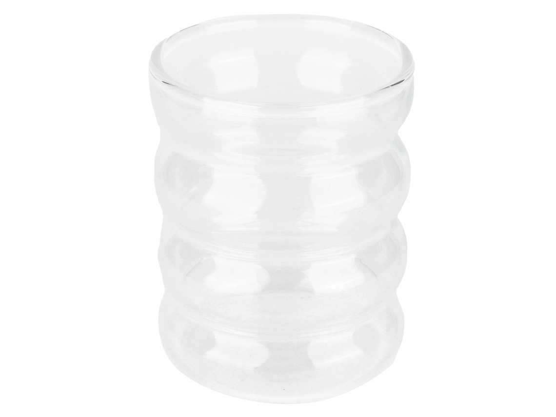 MEOIRUERY Vaso de vidrio resistente al calor inspirado en el bambú, diseño elegante, vaso de agua de vidrio para cocinas, hoteles, cafeterías y refrigeradores, 