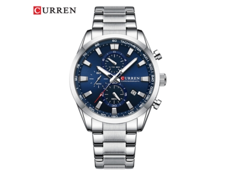Reloj para Hombre Relojes Resistentes al Agua Reloj de Pulsera con Correa de Acero Inoxidable para Hombres-Concha Blanca Azul LUUCOZK
