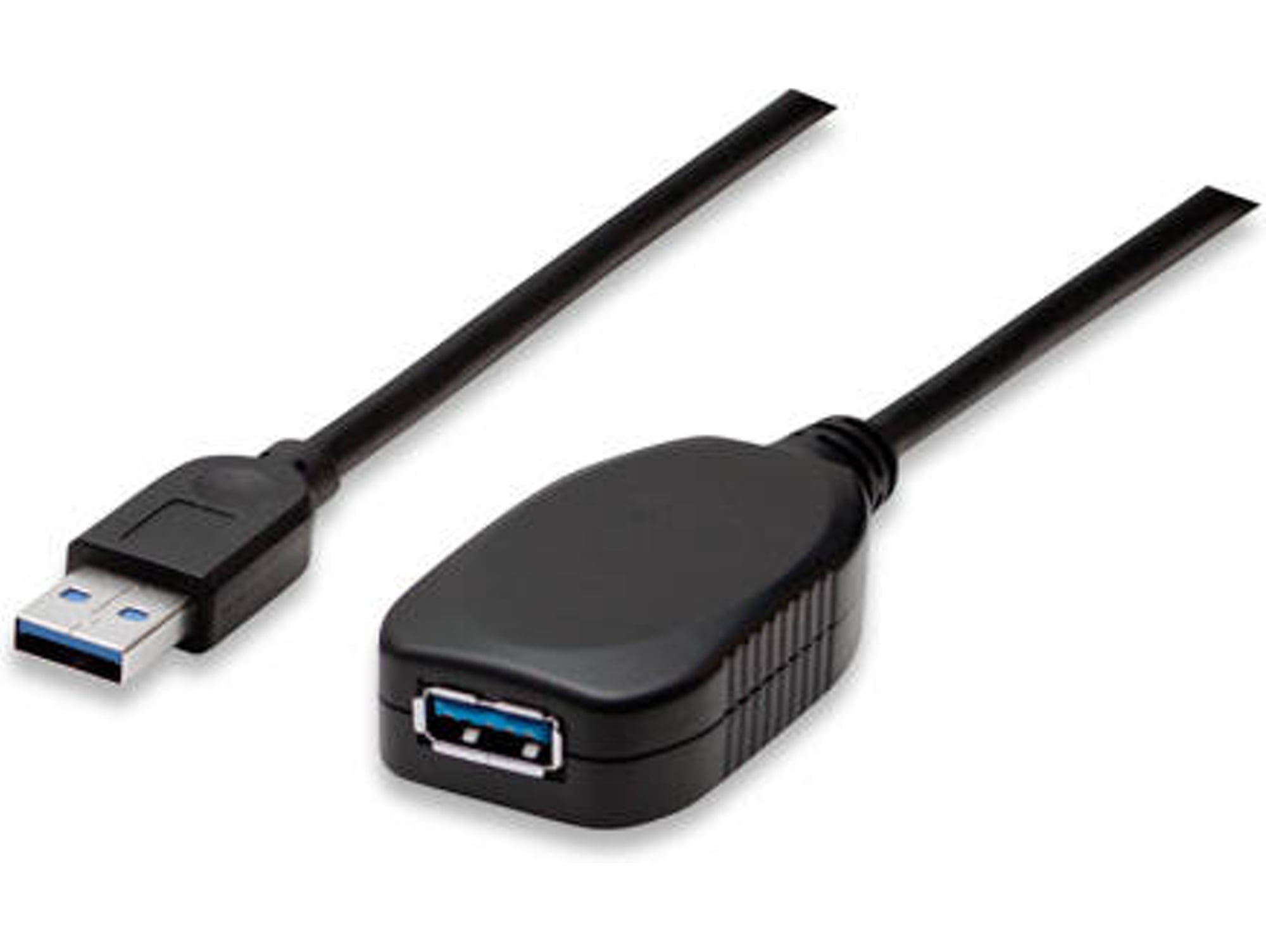 Cable USB MANHATTAN USB A/USB A 5 m Macho/Hembra Negro