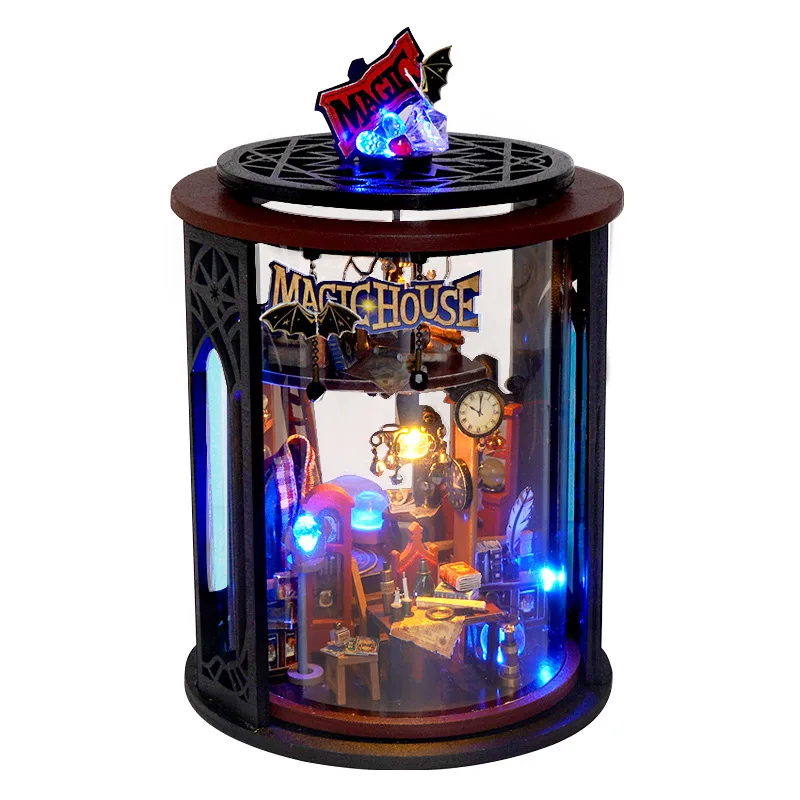 (th44) Casa De Muñecas En Miniatura Esférica Diy, Modelo De Ensamblaje De La Serie Dream Bottle