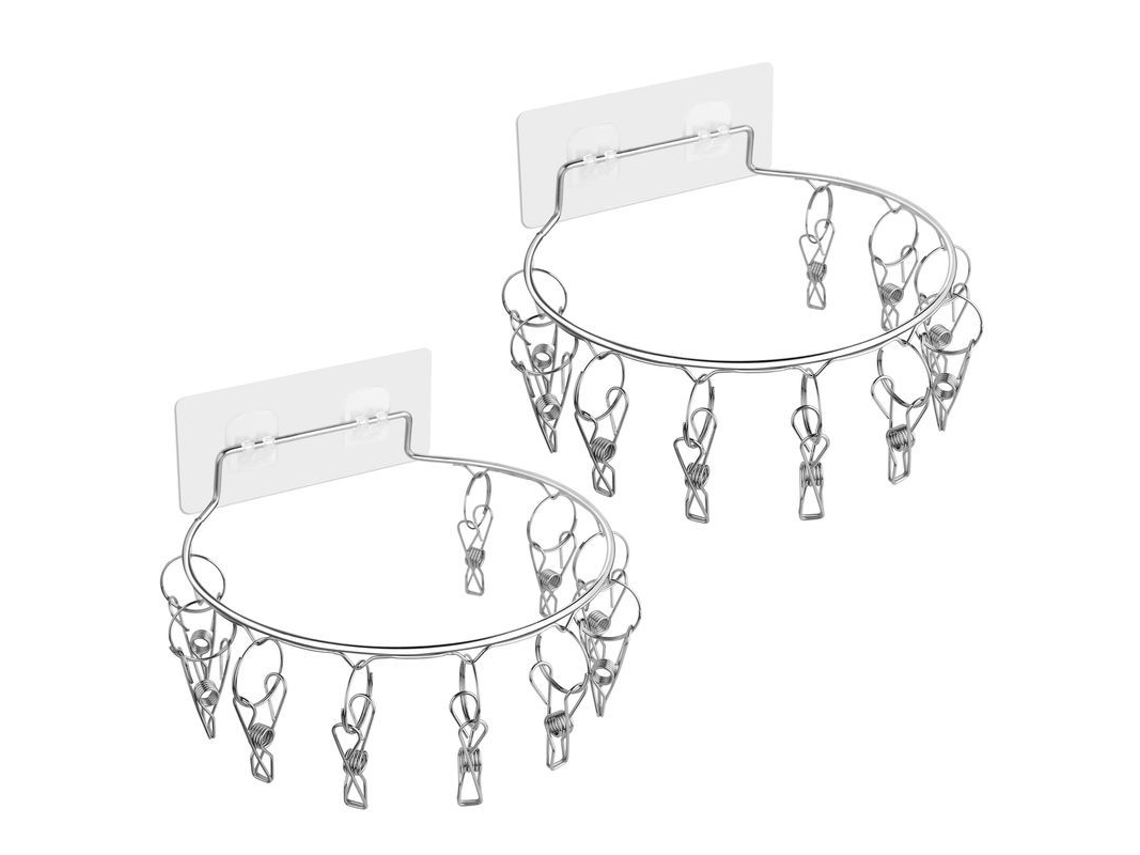 2 Soportes Adhesivos De Acero Inoxidable Para Sombreros, Para Montaje En Pared, 20 Unidades, No Requiere Perforación.